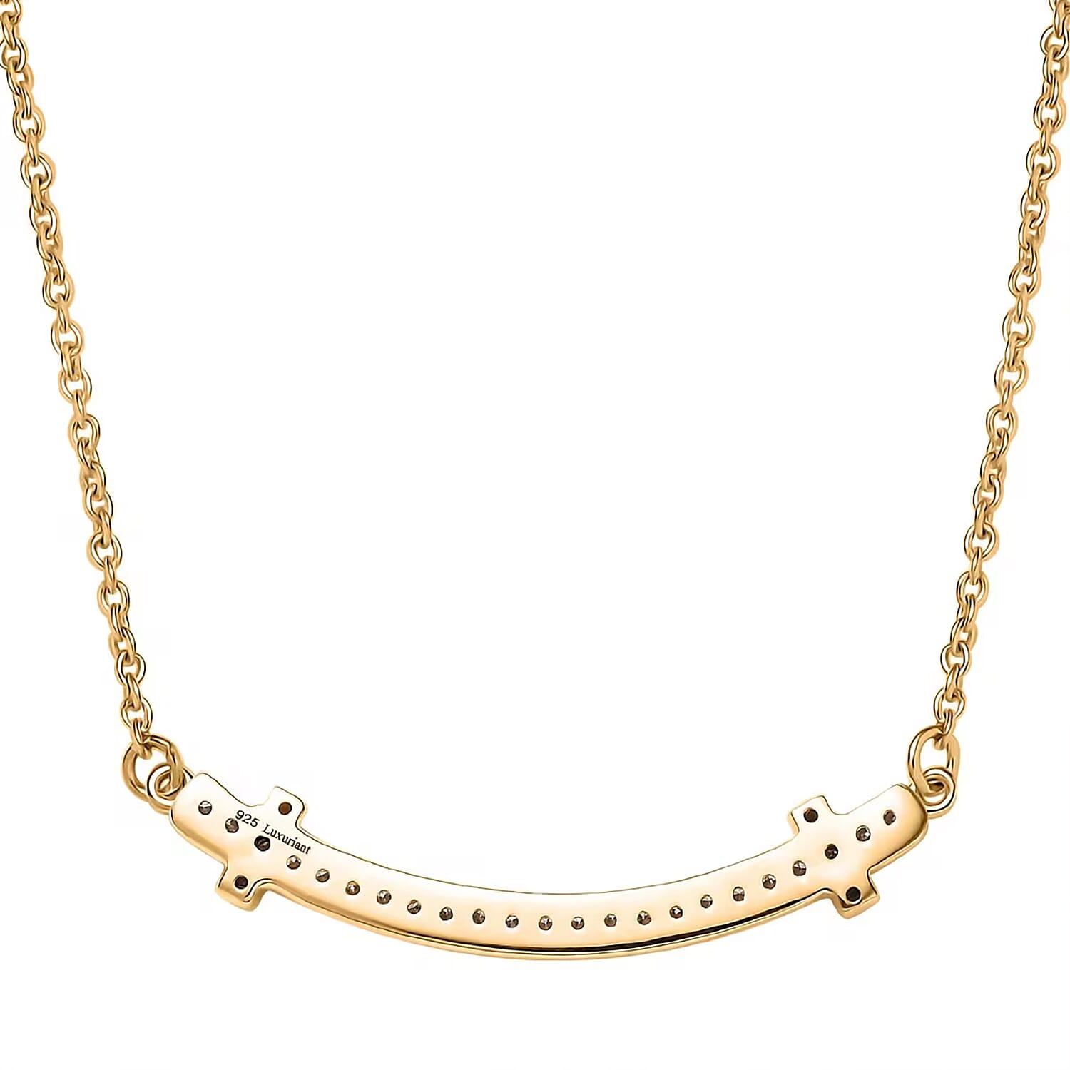 LUXURIANT DIAMOND - Lab Grown Diamant SI Halskette ca. 45 cm 925 Silber 750 Gelbgold Vermeil ca. 0.33 ct