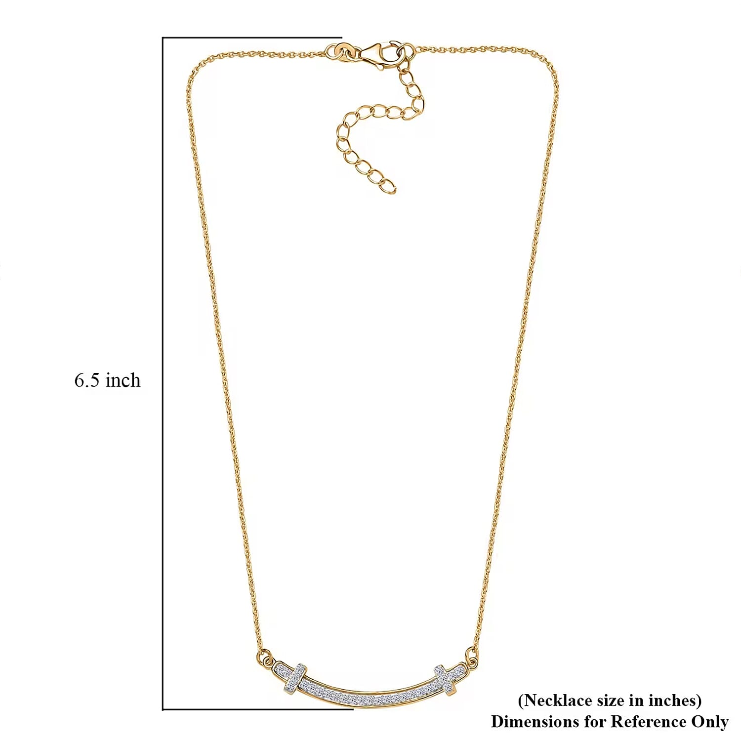 LUXURIANT DIAMOND - Lab Grown Diamant SI Halskette ca. 45 cm 925 Silber 750 Gelbgold Vermeil ca. 0.33 ct