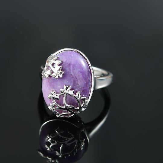 Lila gefärbter Opal Ring Messing ca. 9,40 ct