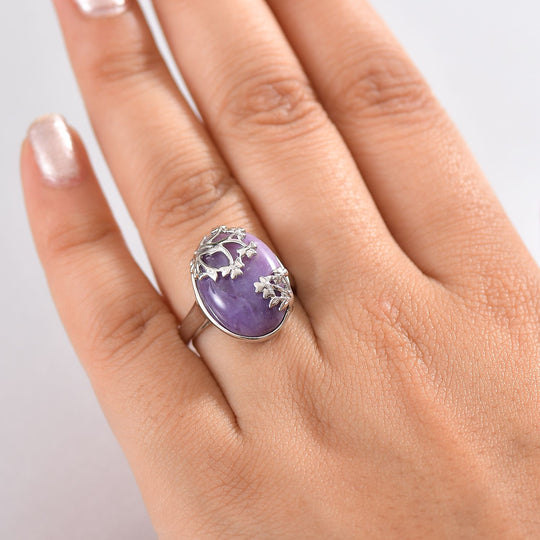 Lila gefärbter Opal Ring Messing ca. 9,40 ct