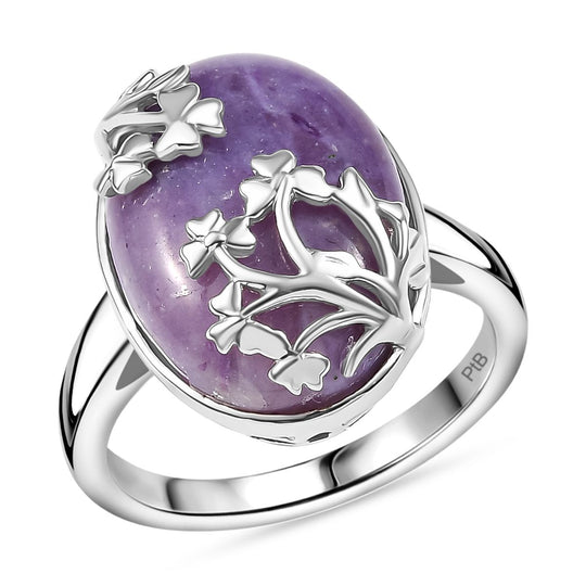Lila gefärbter Opal Ring Messing ca. 9,40 ct