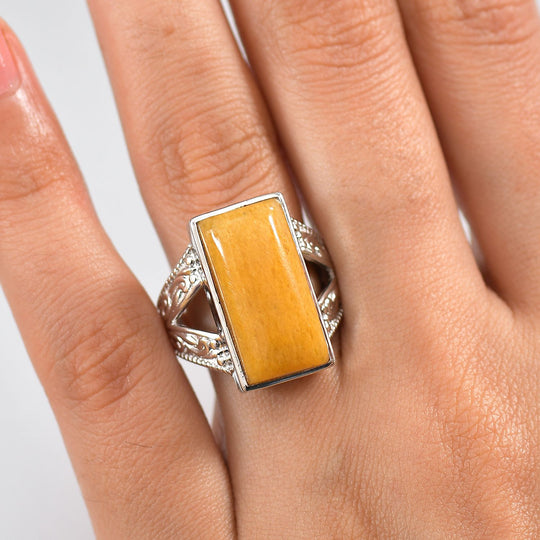 Gelber Aventurin Ring Messing (Größe 20.00) ca. 11,67 ct