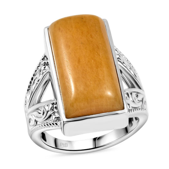 Gelber Aventurin Ring Messing (Größe 20.00) ca. 11,67 ct