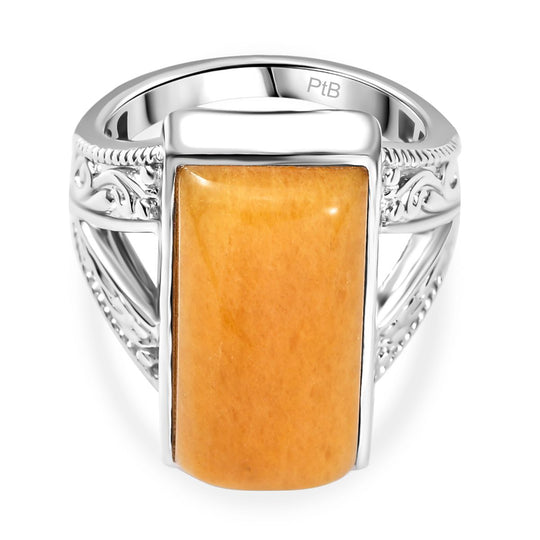 Gelber Aventurin Ring Messing (Größe 20.00) ca. 11,67 ct