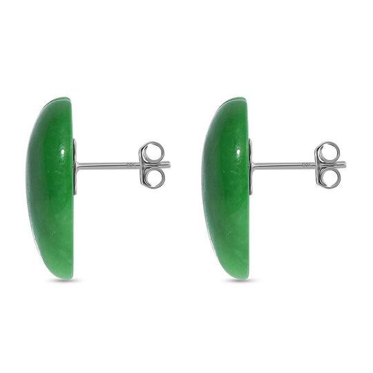 Gelbe Jade Ohrringe, 925 Silber rhodiniert, ca. 35.00 ct