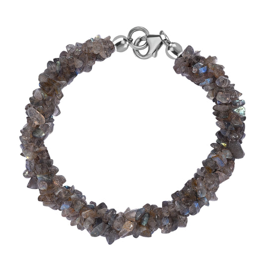 Rosenquarz Armband ca. 19 cm 925 Silber rhodiniert ca. 120.00 ct