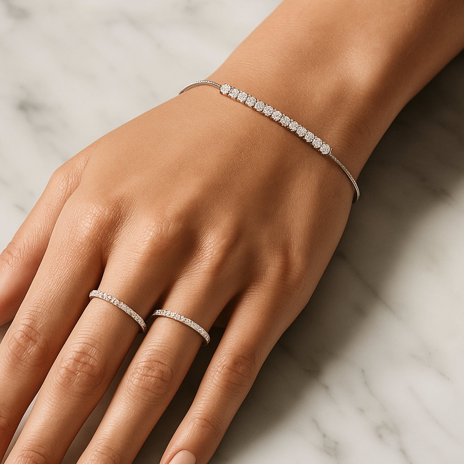 LUXURIANT DIAMOND - Lab Grown Diamant SI-GH Armband ca. 26.75 cm 925 Silber Rhodiniert ca. 1,00 ct.