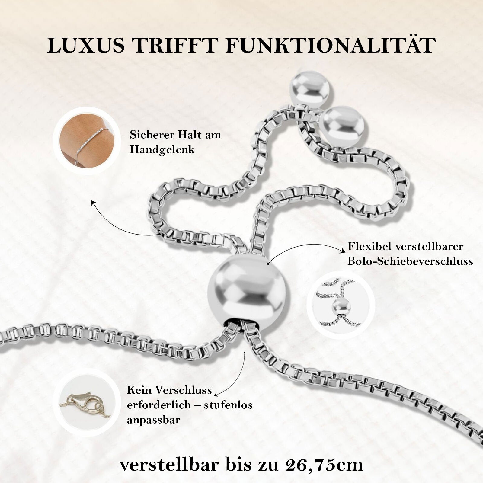 LUXURIANT DIAMOND - Lab Grown Diamant SI-GH Armband ca. 26.75 cm 925 Silber Rhodiniert ca. 1,00 ct.