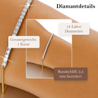 LUXURIANT DIAMOND - Lab Grown Diamant SI-GH Armband ca. 26.75 cm 925 Silber 750 Gelbgold vermeil ca. 1,00 ct.