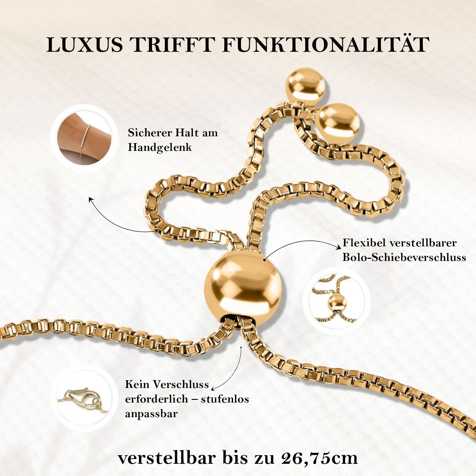 LUXURIANT DIAMOND - Lab Grown Diamant SI-GH Armband ca. 26.75 cm 925 Silber 750 Gelbgold vermeil ca. 1,00 ct.