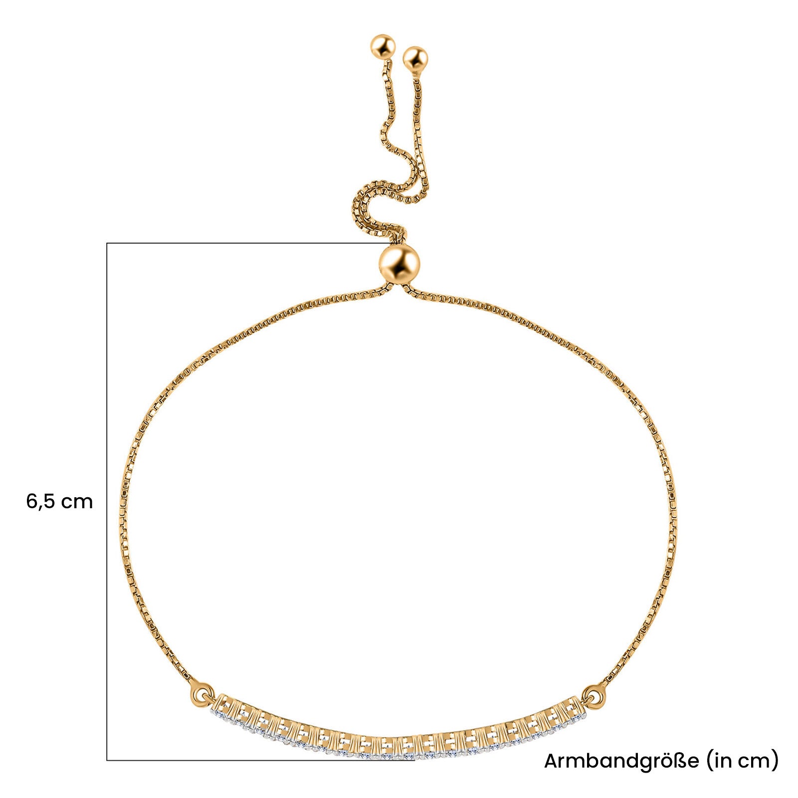 LUXURIANT DIAMOND - Lab Grown Diamant SI-GH Armband ca. 26.75 cm 925 Silber 750 Gelbgold vermeil ca. 1,00 ct.