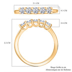 LUXURIANT DIAMOND - Lab Grown Diamant SI-GH SGL zertifiziert Ring 925 Silber 750 Gelbgold Vermeil (Größe 20.00) ca. 0.52 ct