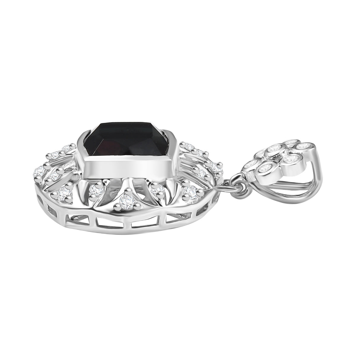 Alexandrit Quarz Triplette, Weißer Zirkon Anhänger 925 Silber rhodiniert ca. 2,92 ct.