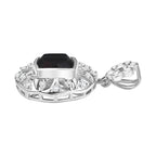 Alexandrit Quarz Triplette, Weißer Zirkon Anhänger 925 Silber rhodiniert ca. 2,92 ct.
