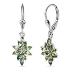 Natürlicher grüner Apatit Ohrringe 925 Silber rhodiniert ca. 1.98 ct