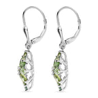 Natürlicher grüner Apatit Ohrringe 925 Silber rhodiniert ca. 1.98 ct