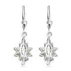 Natürlicher grüner Apatit Ohrringe 925 Silber rhodiniert ca. 1.98 ct