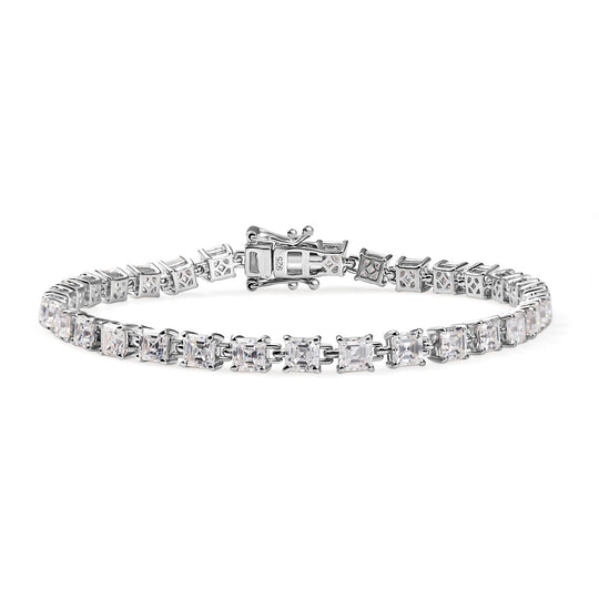 Moissanit Armband ca. 20 cm 925 Silber 750 Gelbgold Vermeil ca. 11.17 ct