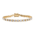 Moissanit 20cm Armband, 925 Silber 750 Gelbgold Vermeil - 11,17 ct.