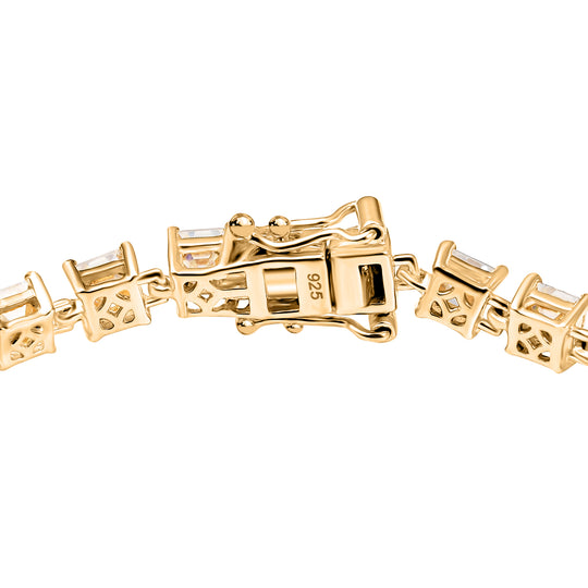 Moissanit Armband ca. 20 cm 925 Silber 750 Gelbgold Vermeil ca. 11.17 ct