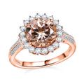 AAA Morganit, Weißer Diamant Ring 417 Gold (Größe 20.00) ca. 3,92 ct