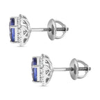 Rhapsody AAAA Tansanit, Weißer Diamant AGI zertifiziert Ohrringe 950 Platin ca. 2.42 ct