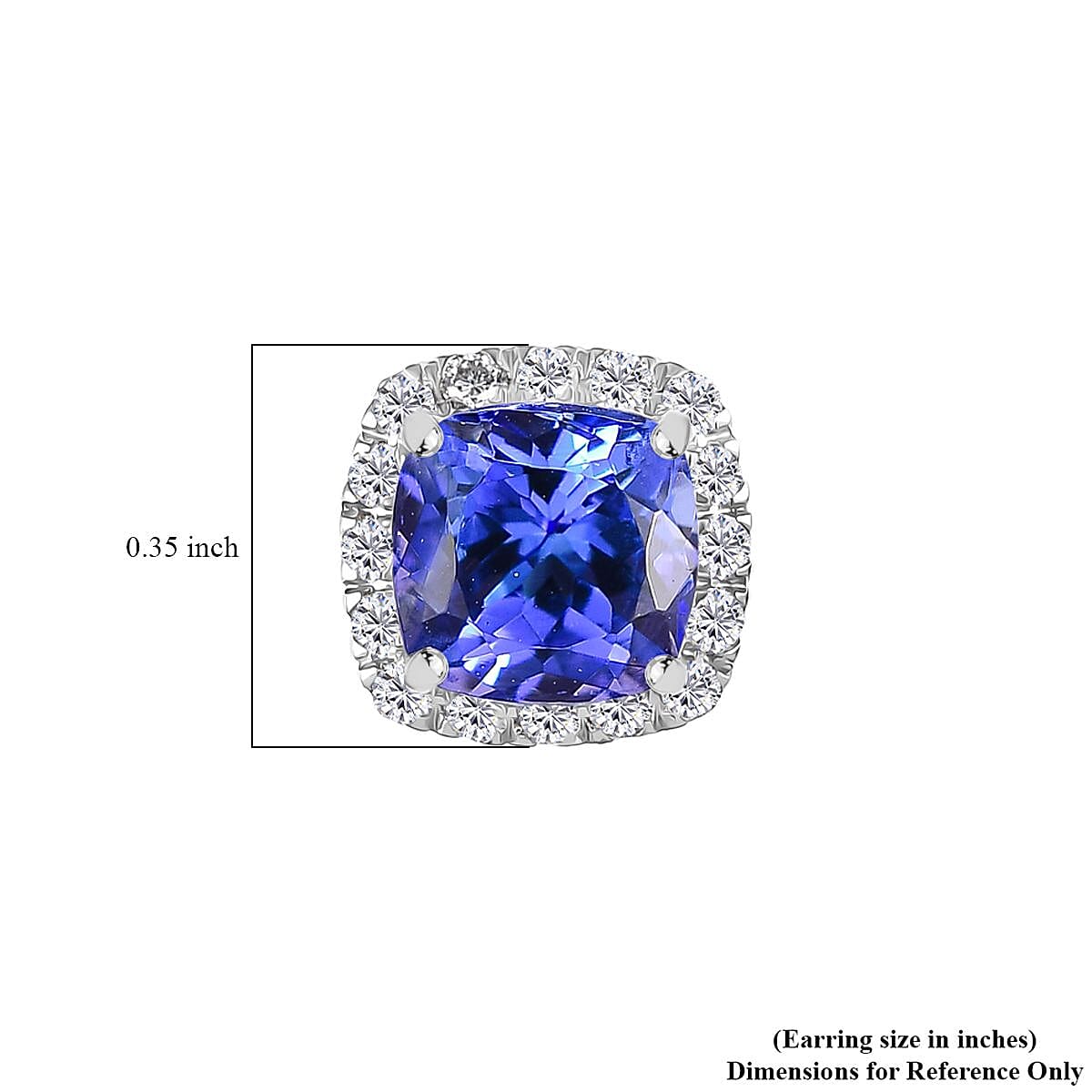 Rhapsody AAAA Tansanit, Weißer Diamant AGI zertifiziert Ohrringe 950 Platin ca. 2.42 ct