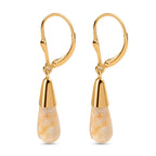 Gelber Aventurin Ohrringe 925 Silber 750 Gelbgold Vermeil ca. 6.53 ct