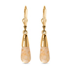 Gelber Aventurin Ohrringe 925 Silber 750 Gelbgold Vermeil ca. 6.53 ct