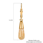 Gelber Aventurin Ohrringe 925 Silber 750 Gelbgold Vermeil ca. 6.53 ct