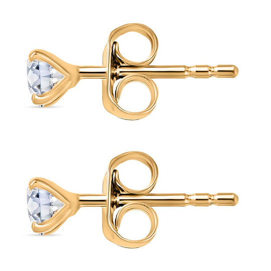 Moissanit Ohrringe 925 Silber 750 Gelbgold Vermeil ca. 0.45 ct