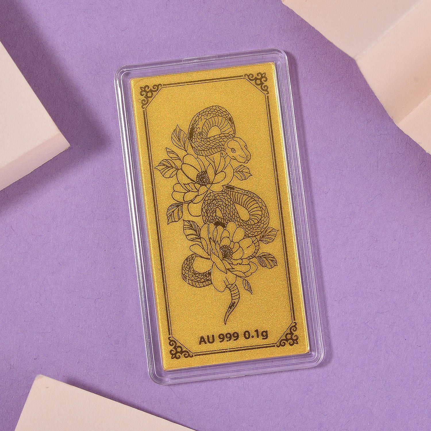 999er Gold, Schmuckplättchen mit Schlangen-Motiv