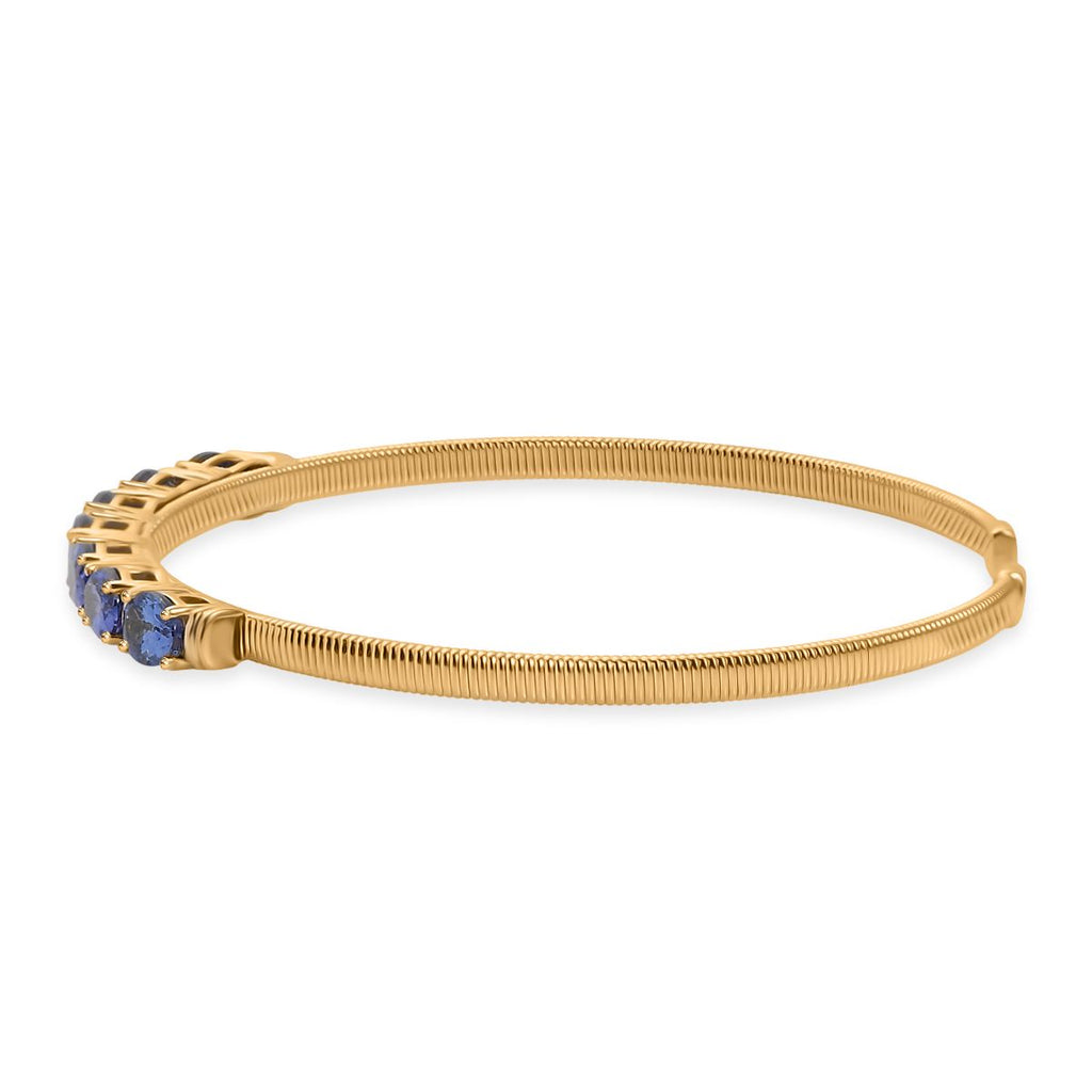 AAA Tansanit Armreif ca. 19 cm 375 Gold ca. 4,56 ct.