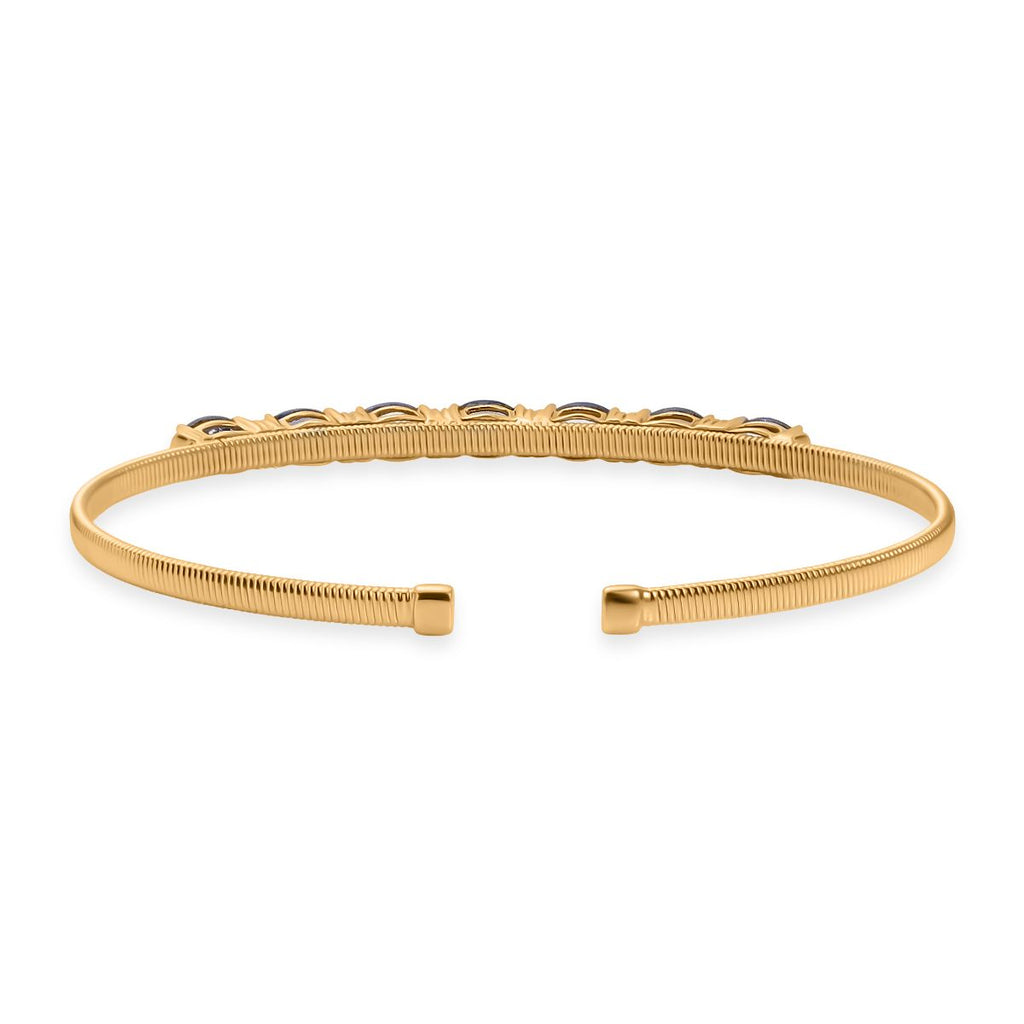 AAA Tansanit Armreif ca. 19 cm 375 Gold ca. 4,56 ct.