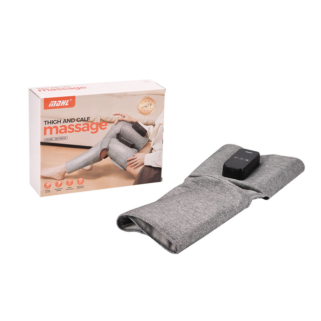 Pneumatischer Bein-Massager mit 3 Modi, 3 Intensitätsstufen und 5 Heizstufen, 31x9x24 cm