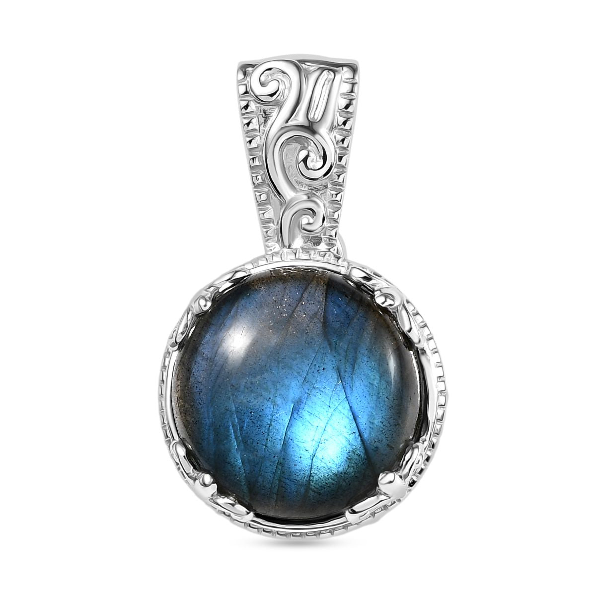 AAA Labradorit Anhänger 925 Silber rhodiniert ca. 10,96 ct.