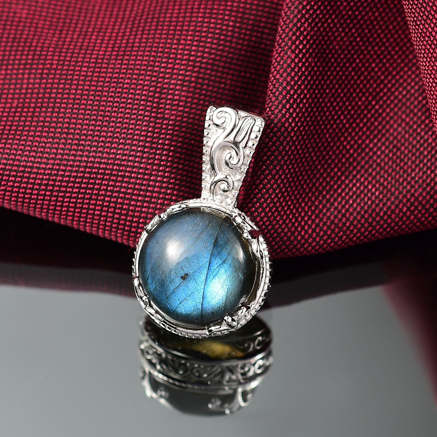 AAA Labradorit Anhänger 925 Silber rhodiniert ca. 10.96 ct
