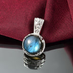 AAA Labradorit Anhänger 925 Silber rhodiniert ca. 10,96 ct.
