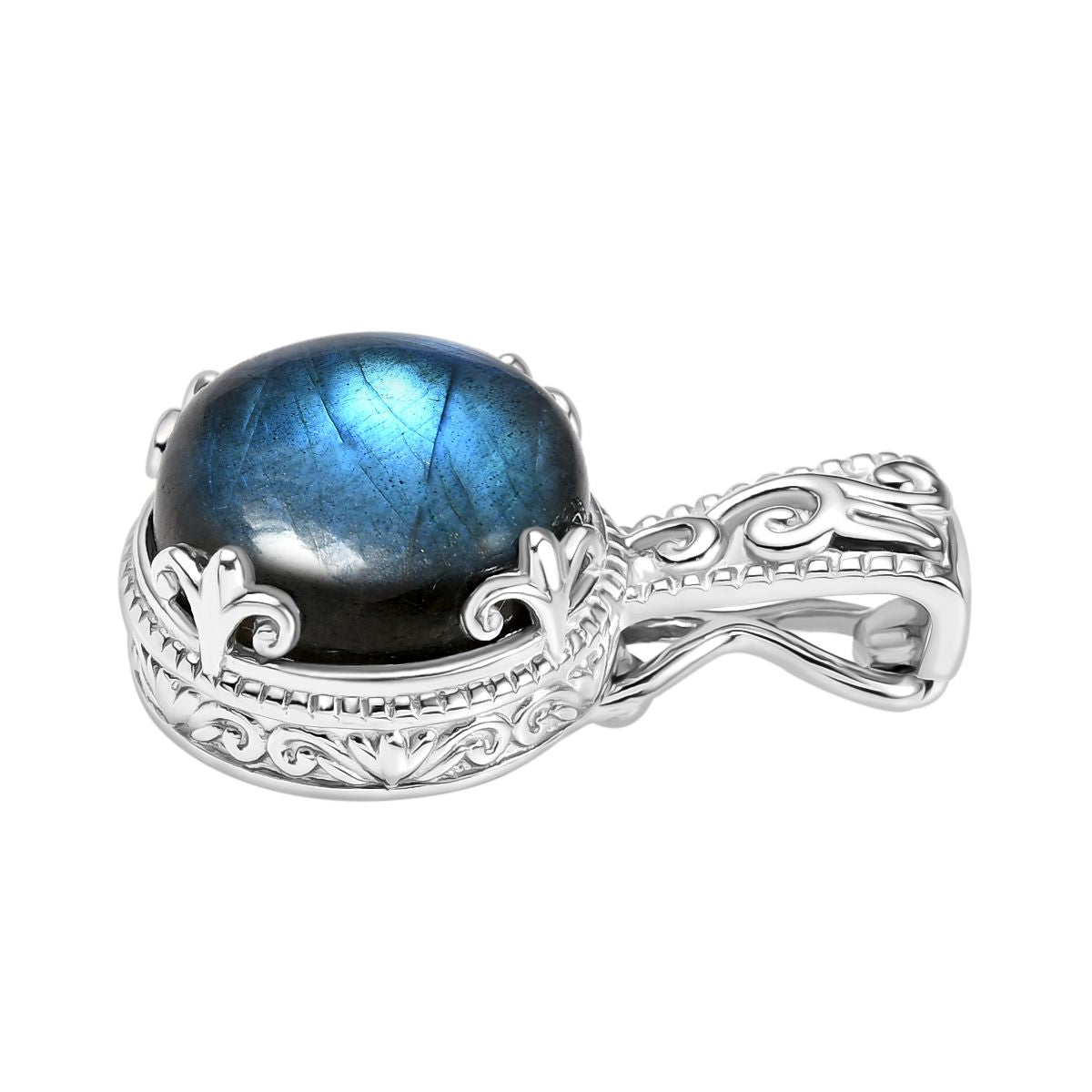 AAA Labradorit Anhänger 925 Silber rhodiniert ca. 10.96 ct