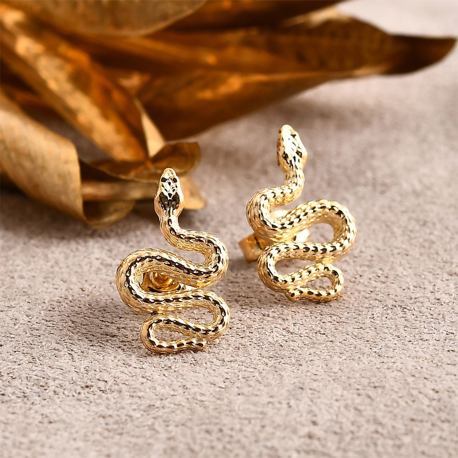 375 Gold Schlange Ohrringe 1,82g
