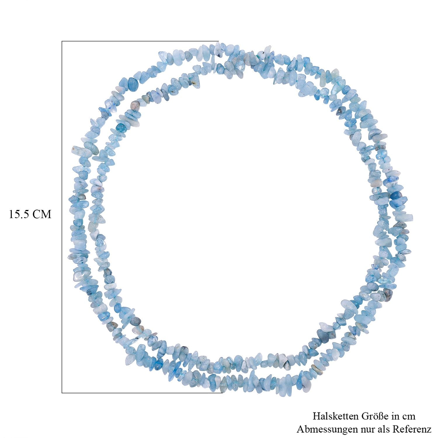 Aquamarin-Chips Bead Kette 86 cm ca. 175,00 ct.