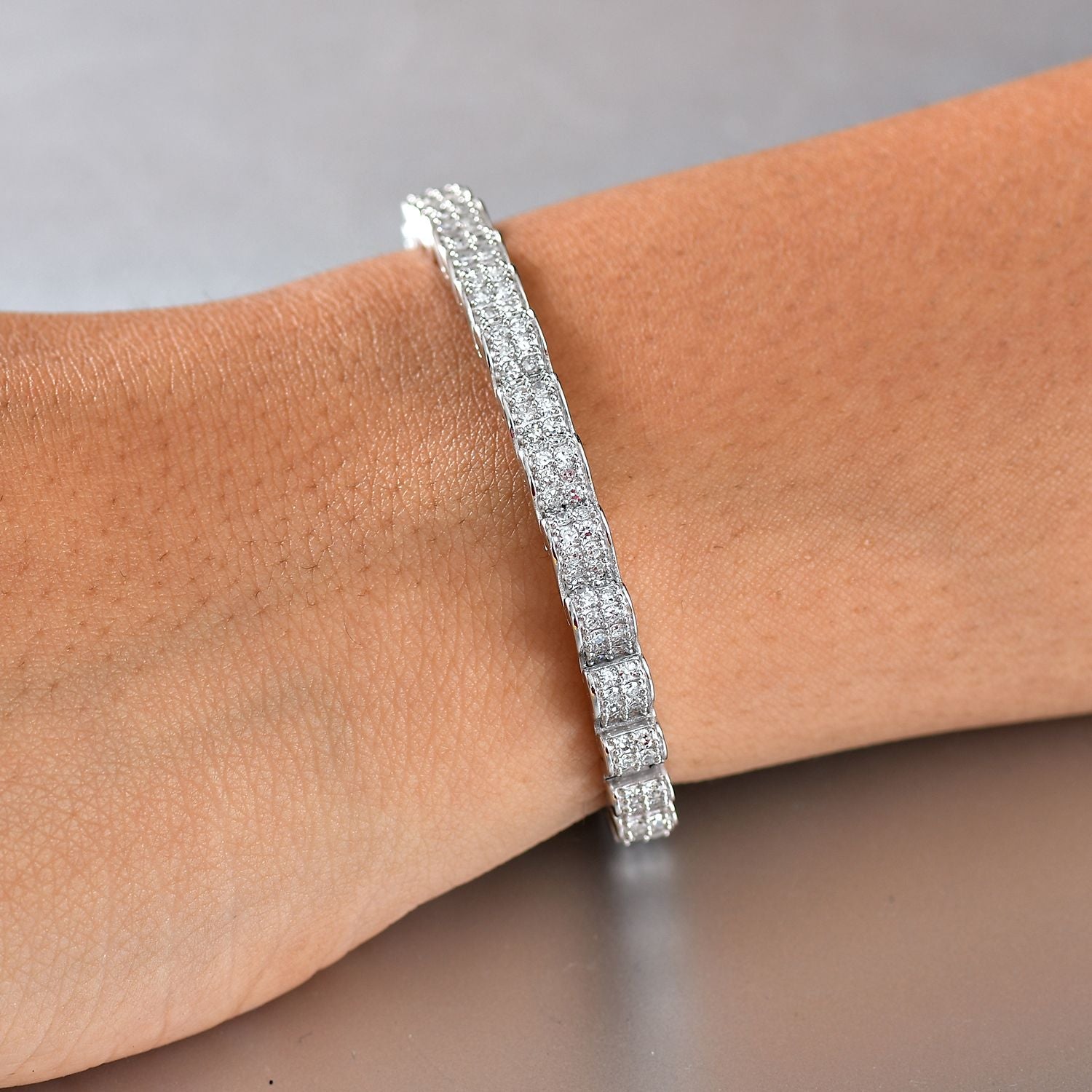 LUXURIANT DIAMOND - Lab Grown Diamant SI-GH Armband ca. 19 cm 925 Silber rhodiniert ca. 4,50 ct.