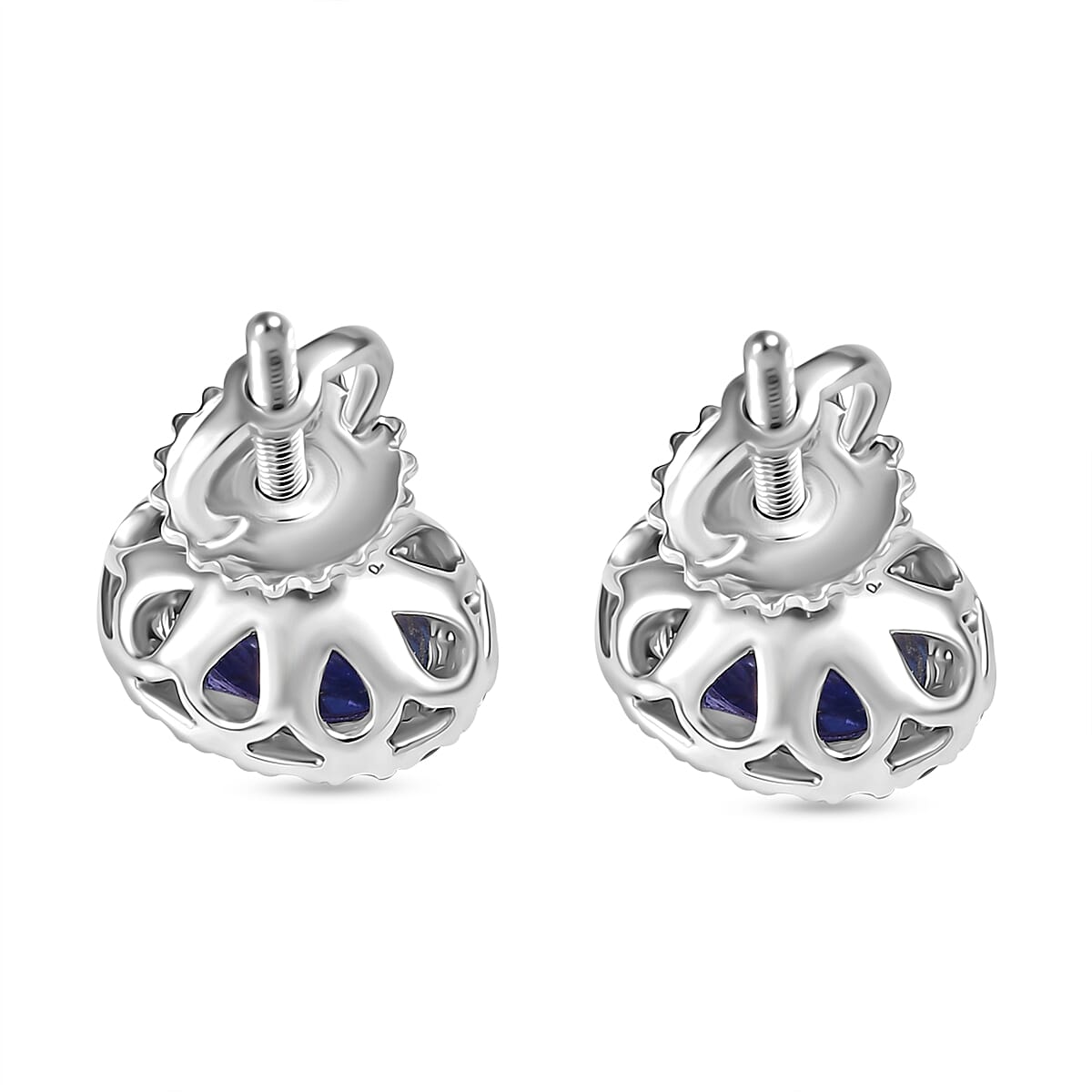 Rhapsody AAAA Tansanit, Weißer Diamant AGI zertifiziert Ohrringe 950 Platin ca. 1.92 ct