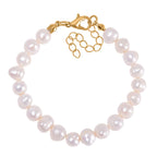 Weiße Süßwasser Perle (7-8 mm) Armband ca. 16.50 cm + 6.35 cm Extender