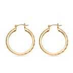 Creolen mit Seilstruktur, Reine Bronze 750 Gelb Vergoldet, 8,00g