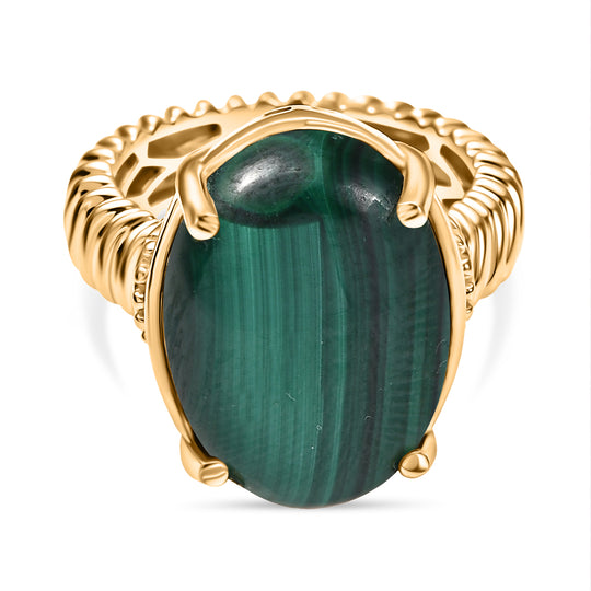 Malachit Ring Messing ca. 10,06 ct