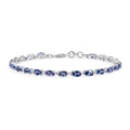 Tansanit 19cm Armband, 925 Silber rhodiniert - 5,36 ct.