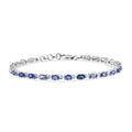 Tansanit 19cm Armband, 925 Silber rhodiniert - 5,36 ct.