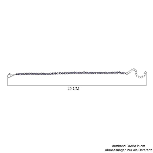 Terahertz Armband, flexibel (ca. 18 cm + 5 cm Extender), 316L Edelstahl rhodiniert ca. 25.00 ct
