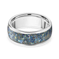 Himmelblaue Muschel Ring Reines Wolframcarbid (Größe 16.25)